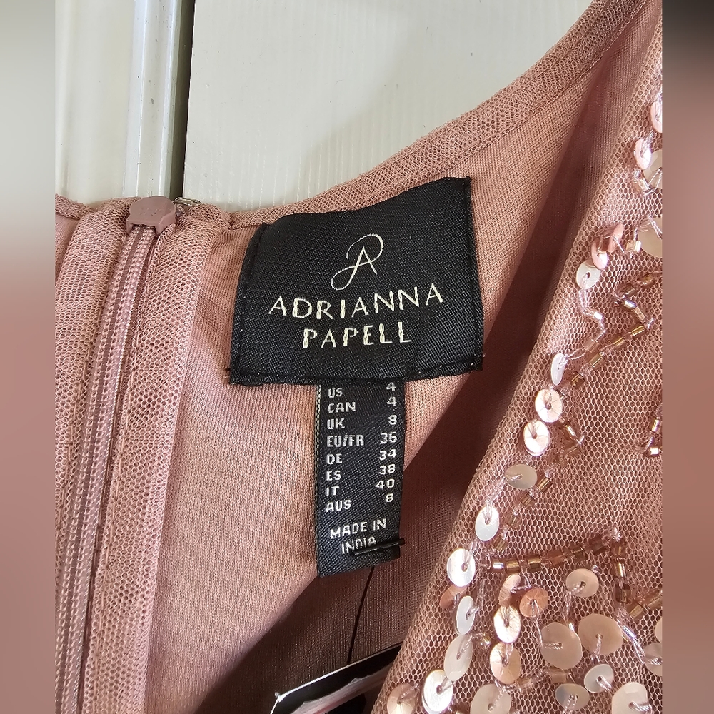 NWT Adrianna Papell Beaded Blouson Dress sz 4 - Picture 8 of 10